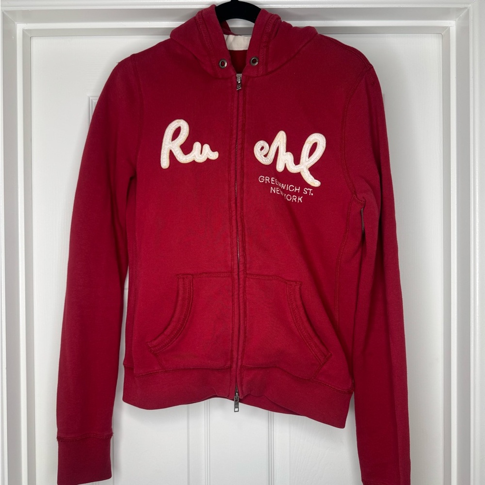 Red Ruehl Zip-Up Hoodie Vintage y2k